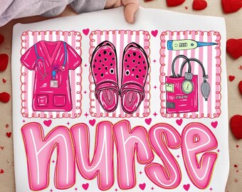 Valentine Nurse PNG, Cupid's Favorite Nurse Design, Valentines Day Shirt Sublimation, Coquette Bow, Heart PNG, Cute Gift for Nurse RN