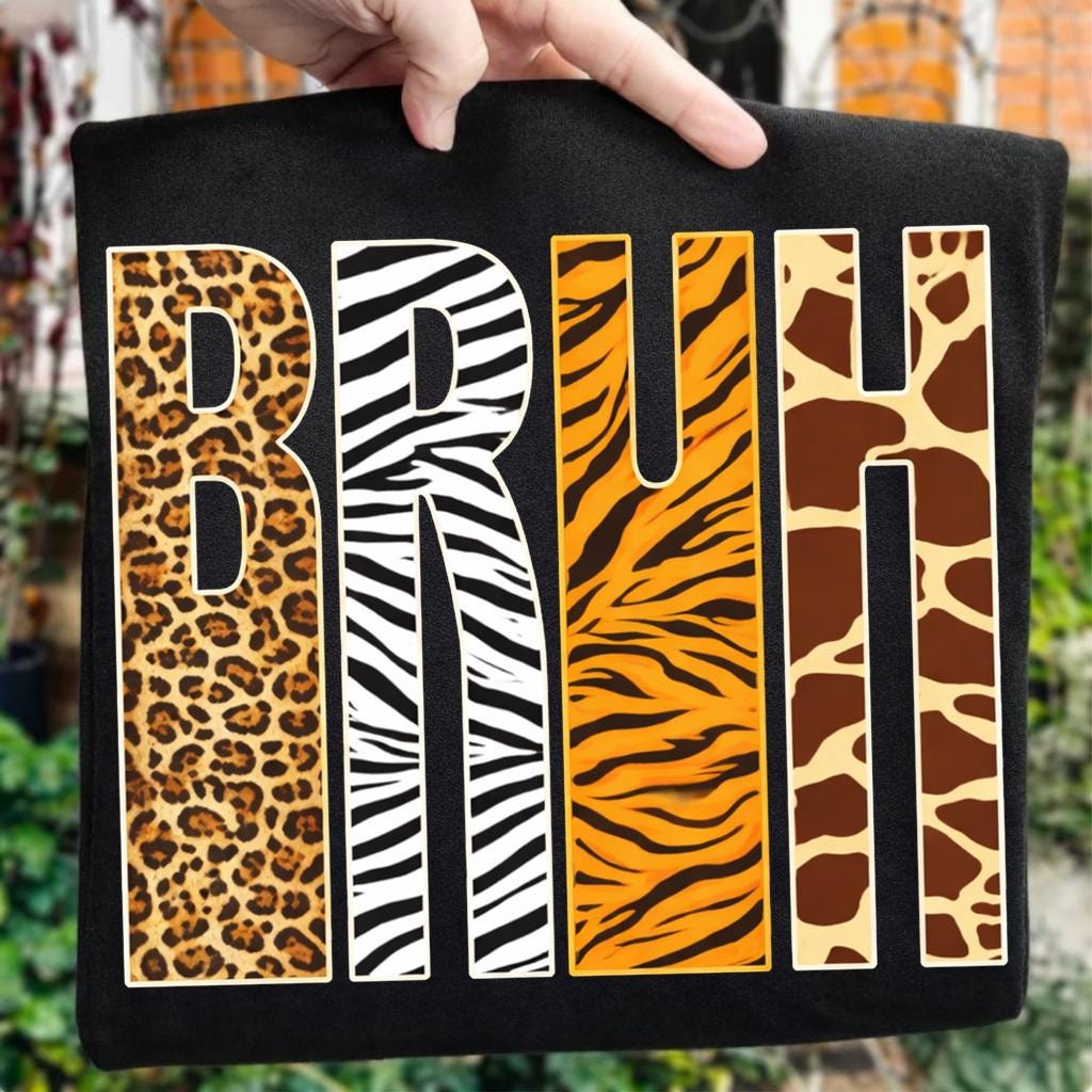 Leopard Printed Men's T-Shirt With Personalised Name Text - Indie Hipster Style