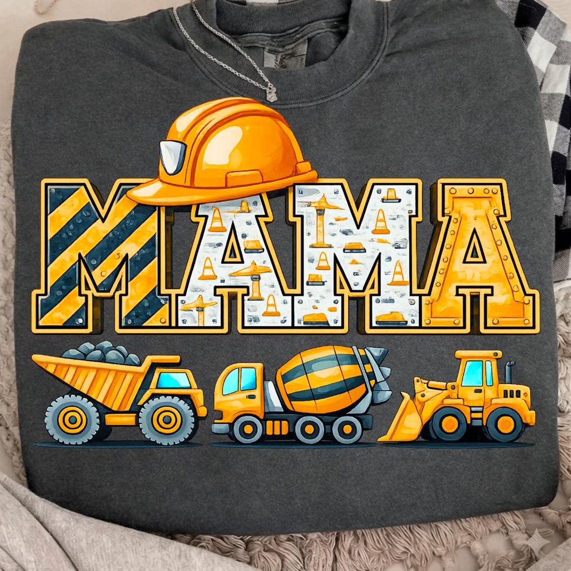 Mama Little Builder PNG Funny Construction Mom Sublimation Design Dump ...