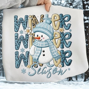 Faux Yarn Winter Season Png, Leopard Winter Png, Winter Png, Chunky Knit Cute Snowman Png, Preppy Cozy Season Png,Snowman Art