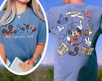 Disney Coquette Bow Mickey Sorcerer Some imagination huh Shirt, Walt Disney Fantasia Mickey Shirt, Fantasia Mickey T-shirts, Comfort Colors®