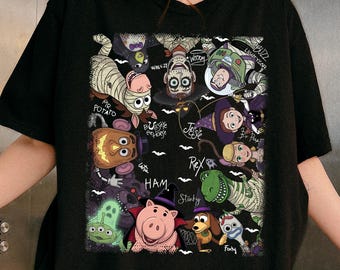 Retro Disney Toy Story Signature Halloween Shirt, Toy Story Woody Buzz Jessie Retro Pixar Rex Bullseye Tee, Disney Halloween,Comfort Colors®