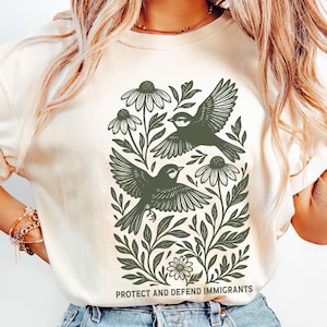 Protect and Defend Immigrants, Migration is a Human Right, No One is Illegal on Stolen Land, Comfort Colors®