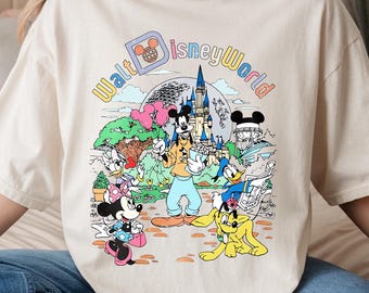 Retro Walt Disneyworld Comfort Colors Shirt, Vintage Disneyworld T-shirt, Mickey And Friends T-shirt, Disney 2025 Trip, Retro Disney T-shirt