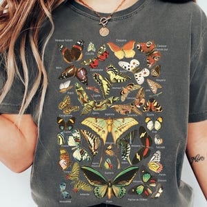 Vintage Butterfly & Moth T-Shirt, Cottagecore Aesthetic Comfort Colors Shirt, Gift For Her, Nature Lover Tee, Boho Clothing, Comfort Colors®
