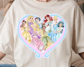 Comfort Colors® Vintage Princess Shirt, Retro Princess Tour Shirt, Vintage Disney T-shirt, Rapunzel Shirt, Cinderella T-shirt, Ariel T-shirt