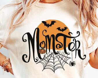 Comfort Colors® Momster Shirt, Momster Halloween Shirt, Momster Shirt, Halloween Shirts for Women, Funny Halloween Shirt, Halloween Crewneck