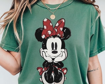 Disney Classic Minnie Mouse Shirt Retro Minnie T-Shirt for Disneyland Trip, Disneyland Holiday Family Matching Shirt, Comfort Colors® Shirts