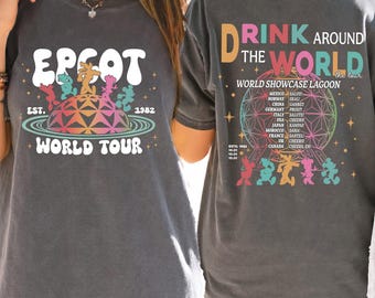Retro Epcot Drink Around The World Shirt, Drink Around The World Shirt, Disney Epcot 1982 Tee, Epcot Drink Around The World, Comfort Colors®