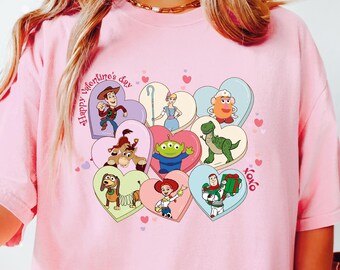 Toy Story Movie Characters Valentine Sweater, Disney World Toy Story Valentine, Valentine Day, Comfort Colors®, Buzz Lightyear Valentine Tee