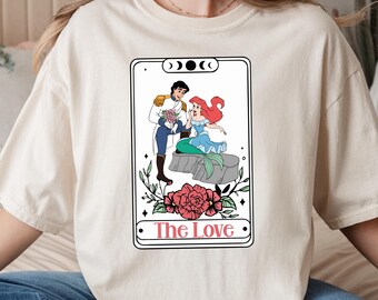 Disney Princess Ariel & Eric Valentines Shirt, Little Mermaid Heart Shirt, Disney Valentine's Bows Shirt, Disney Family Trip,Comfort Colors®