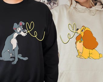Cute Lady And The Tramp Spaghetti Couples Shirt, Disney Couple Valentine's Day Matching Tee, Disneyland Couple Matching Trip,Comfort Colors®
