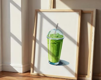 Matcha Latte Poster: Kitchen Wall Decor, Coffee Print (Digital Download)