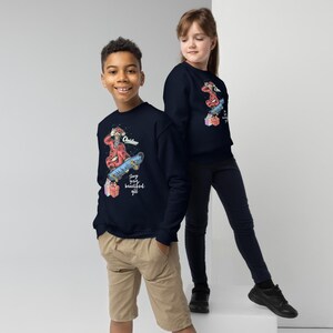 Christmas kids Youth crewneck Premium Sweatshirt stay your christmas gift with santa merry christmas