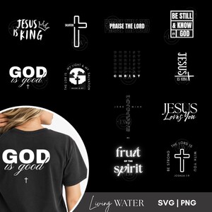 Christian Design Bundle SVG PNG, Christian Shirt Designs, Faith Svg, Christian Svg, Tshirt Design, Bible Verse Svg, Religious Svg Files