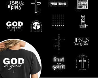 Christian Design Bundle SVG PNG, Christian Shirt Designs, Faith Svg, Christian Svg, Tshirt Design, Bible Verse Svg, Religious Svg Files