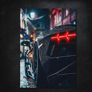 ランボルギーニ・アヴェンタドール ネオンポスター、車好きのためのLEDウォールアート、スーパーカーの装飾、高級車ネオンサイン、車ネオンポスター、ランボルギーニ車ポスター