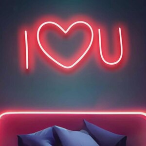 I Love You Neon Sign | Neon Sign Decor | Romantic Neon LED Sign for Bedroom, Gift for Him or Her, Couple Room Decor
