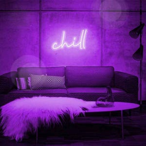 Enseigne Chill Neon : applique murale LED pour salle de jeux ou chambre à coucher