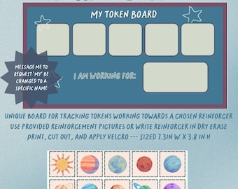 Belohnungstabelle für Kinder: Space Planet Token Board zum Ausdrucken (digitaler Download)