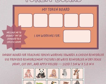 Belohnungstabelle für Kinder: Animal Token Board Printable (Digitaler Download)