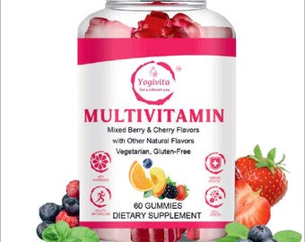 Vegan Multivitamin Gummies – Mixed Berry Cherry Flavor, Immune Support (60 Count)