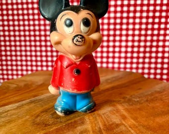 Vintage Disney Made in Hong Kong Musse Pigg plastvinylfigur!