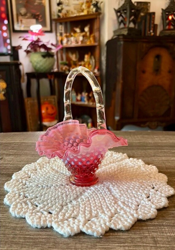 フェントン ヴィンテージ クランベリーオパールセント ホブネイル