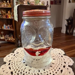 Vintage 1930’s “Lucky Joe” Glass Coin Bank!