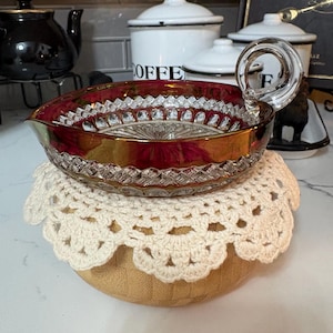 "Vintage Westmoreland ""Waterford"" Glas ""Waterford"" Rubin mit Griff und Griff Windel Konfektteller"