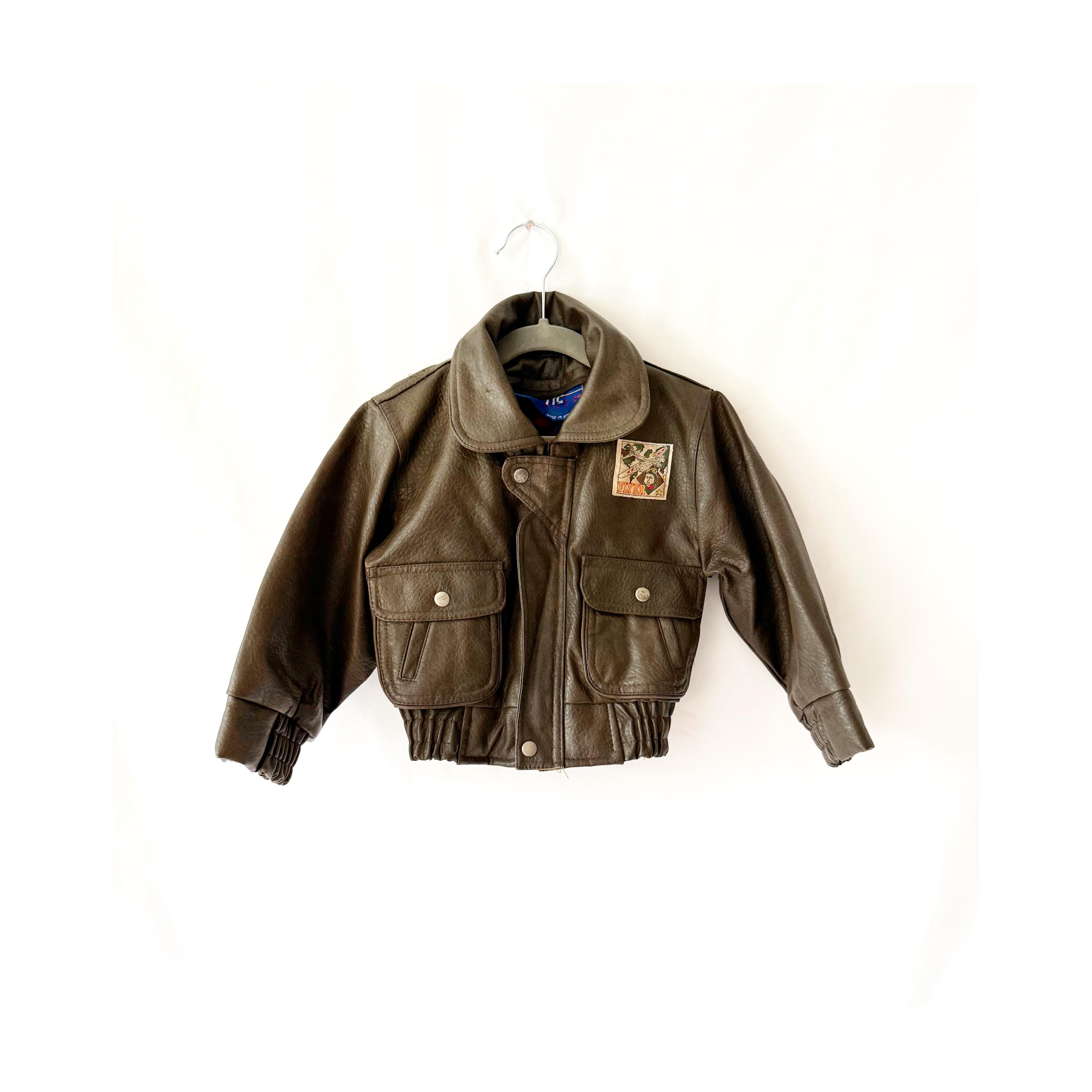 80s Leather Bomber - Etsy