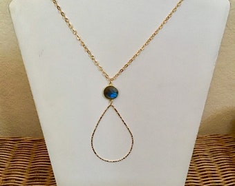 Labradorite and gold necklace