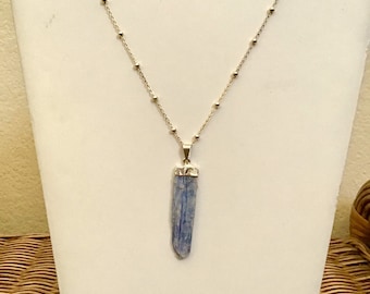Kyanite and sterling silver necklace