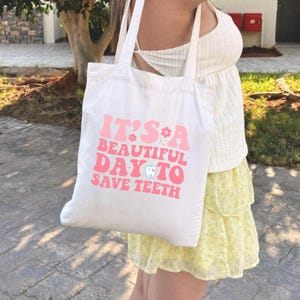 Dental Tote Bag, Tote, Dental Gift, Gift for Dentist, Dental Hygienist, Dentist, Dental Assistant, Tooth Bag, Clinic Bag, Gift for Hygienist