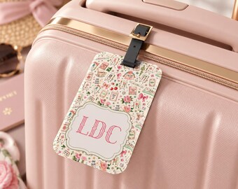 Gepersonaliseerd Mahjong-bagagelabel, bagagelabel met monogram, bagagelabel met eigen naam, reisgeschenk voor haar, cadeau voor Mahjong-speler