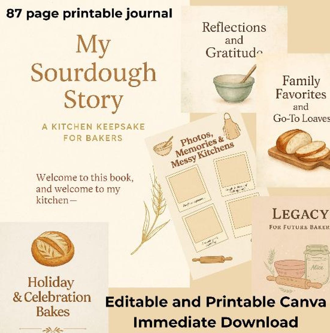 Sourdough Journal Printable, Baking Journal Pages | Bread Making PDF - Etsy