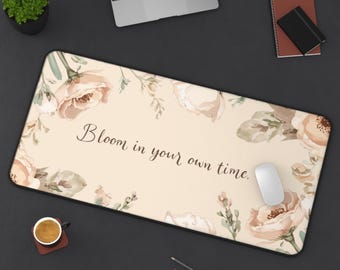 Affirmation Desk Mat | Positive Mindset Desk Pad | Floral Office Decor | Mindful Workspace Gift