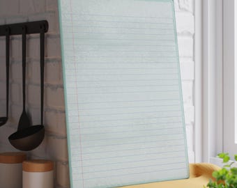 Wide-Ruled Notebook Paper Glass Cutting Board | Lined Paper Design