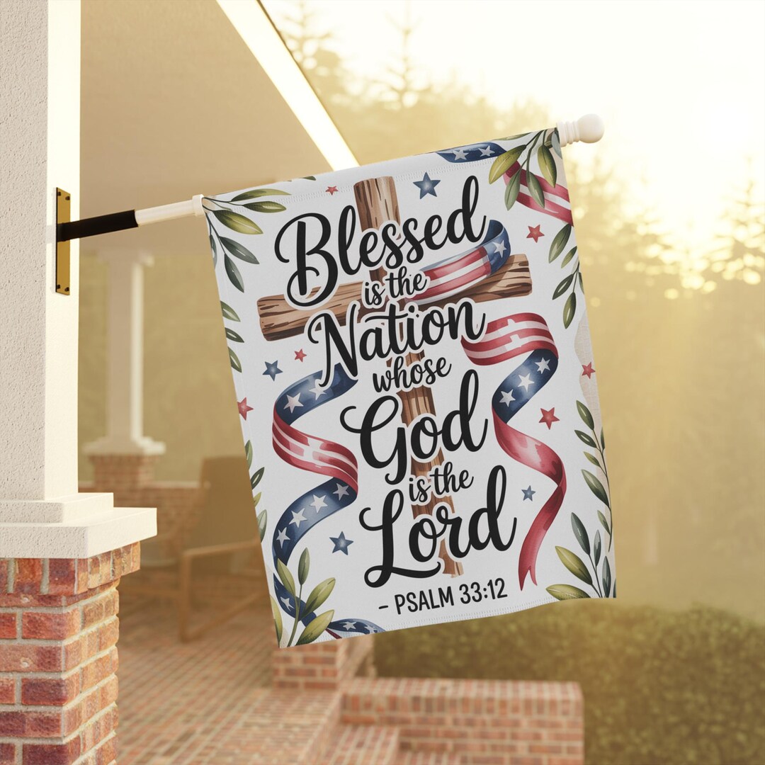 Americana Christian Garden Flag, Patriotic Scripture Decor - Etsy