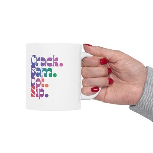 Crack Bam Dot Sip mug, Mahjong coffee cup, colorful tile gamer gift image 10