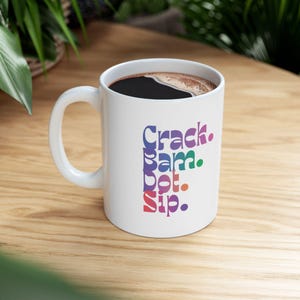 Crack Bam Dot Sip mug, Mahjong coffee cup, colorful tile gamer gift image 7
