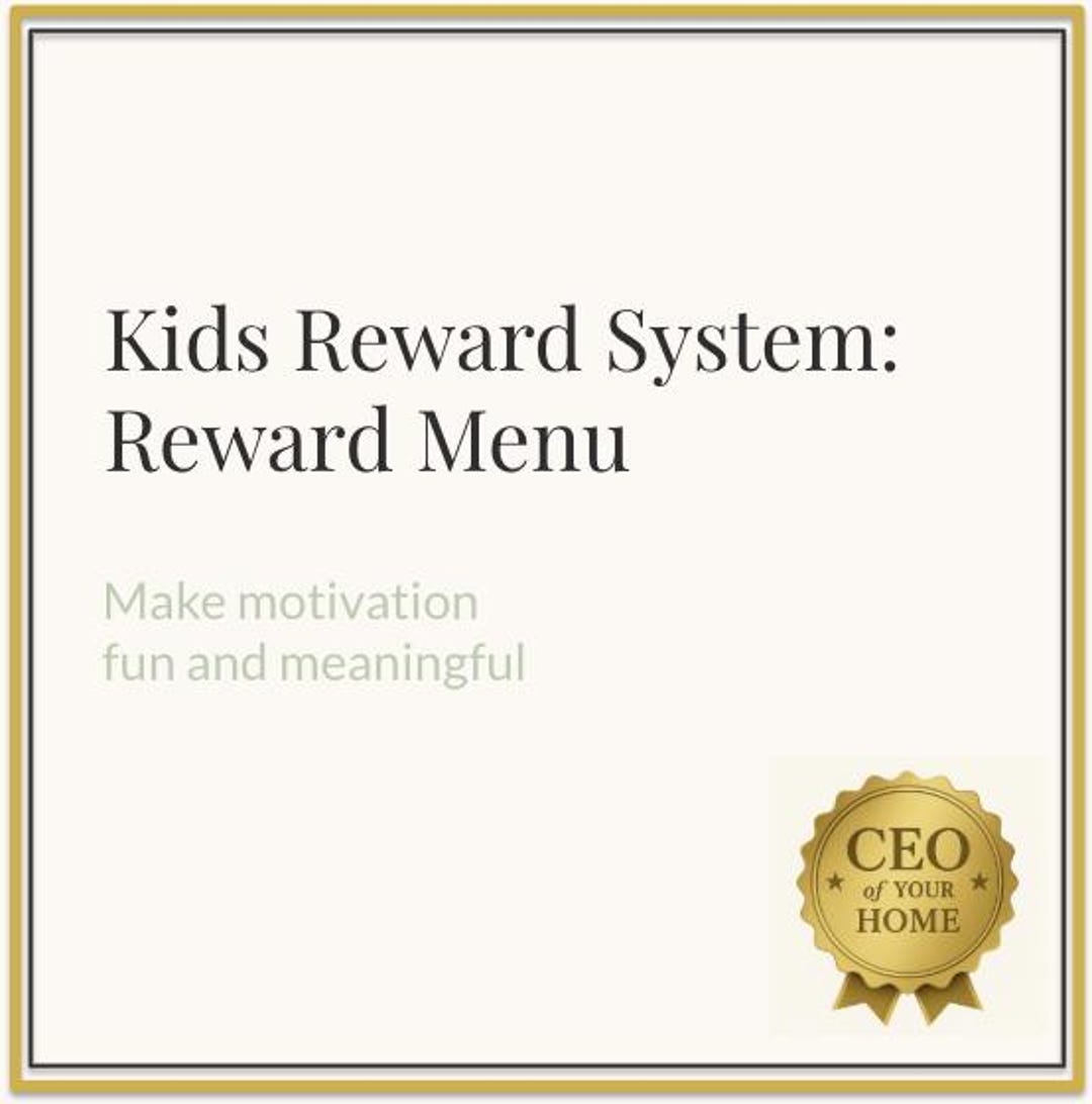 Printable: Reward Menu - Etsy