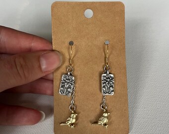 Two toned nature earrings