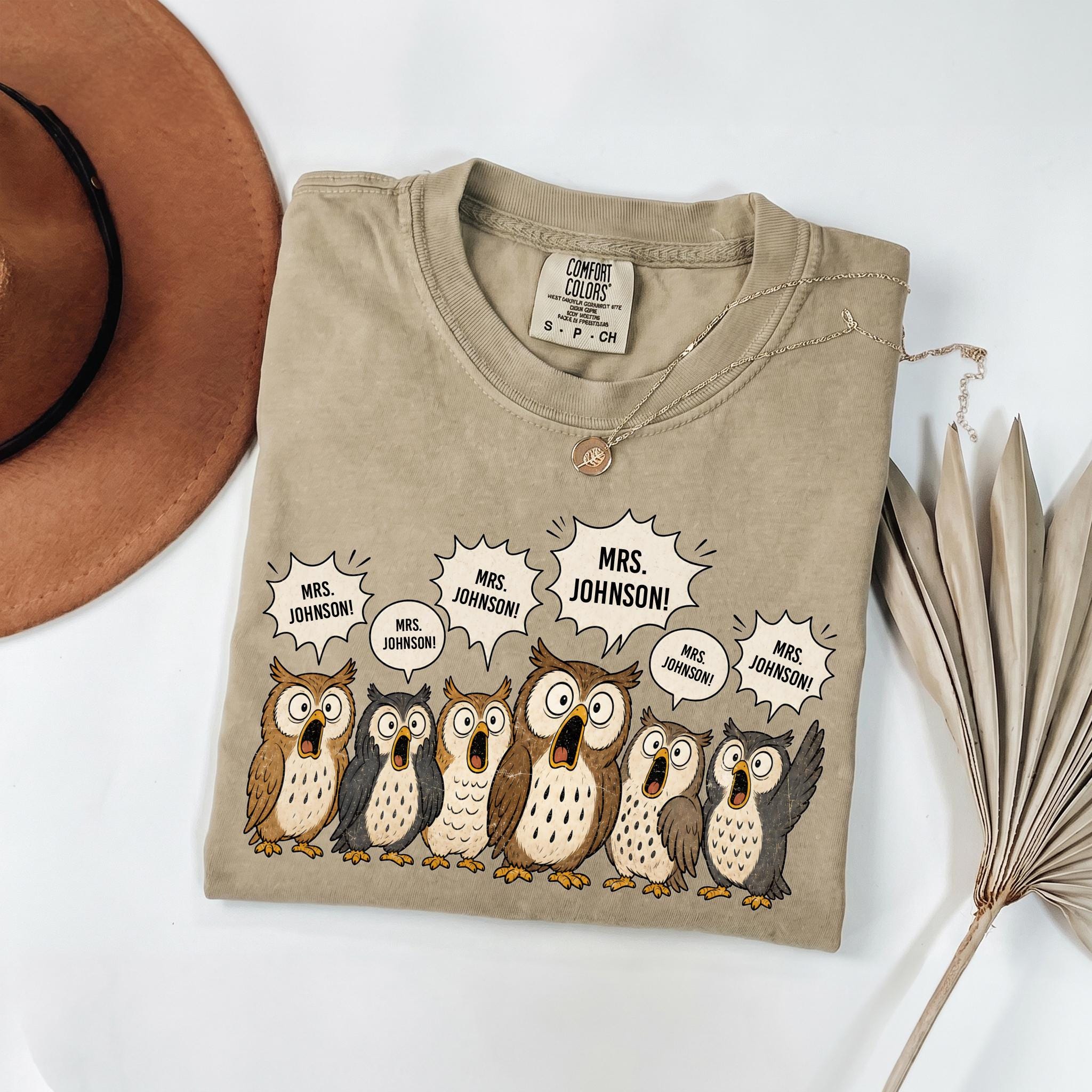 Custom Teacher Comfort Colors® Shirt, Funny Owl Shirt, Teacher Appreciation Gift, Funny Personal