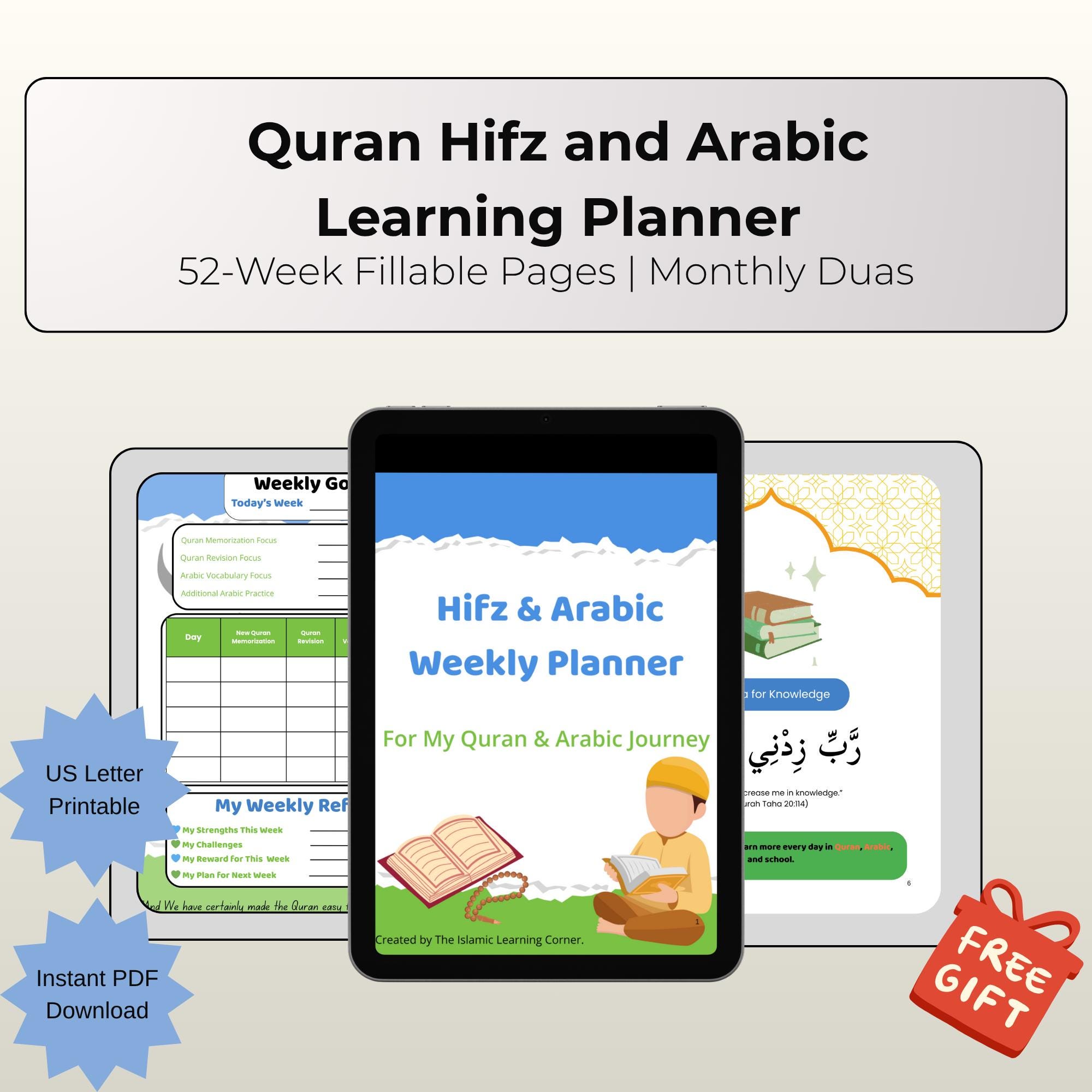 Hifz/arabic Weekly Planner for Kids: Fun Daily Routine for Quran and ...
