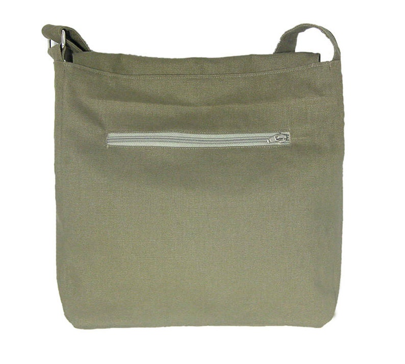 Olive green cotton canvas crossbody bag messenger bag with Etsy