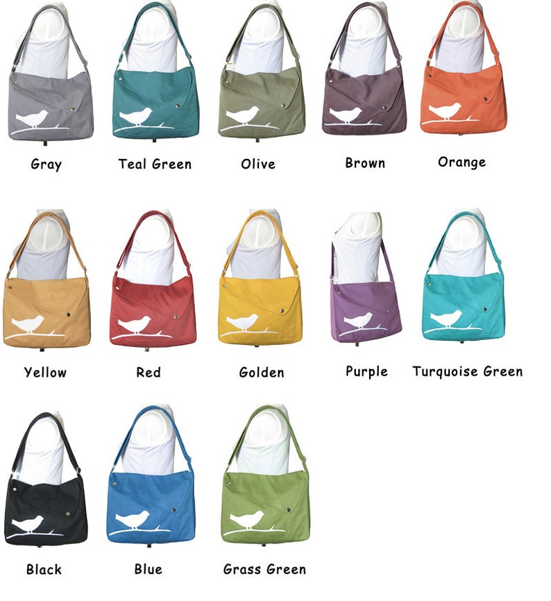 travel bag cross body bag shopping bag shoulder bag hand bag Red cotton canvas messenger bag bird messenger,diaper bag ipad bag