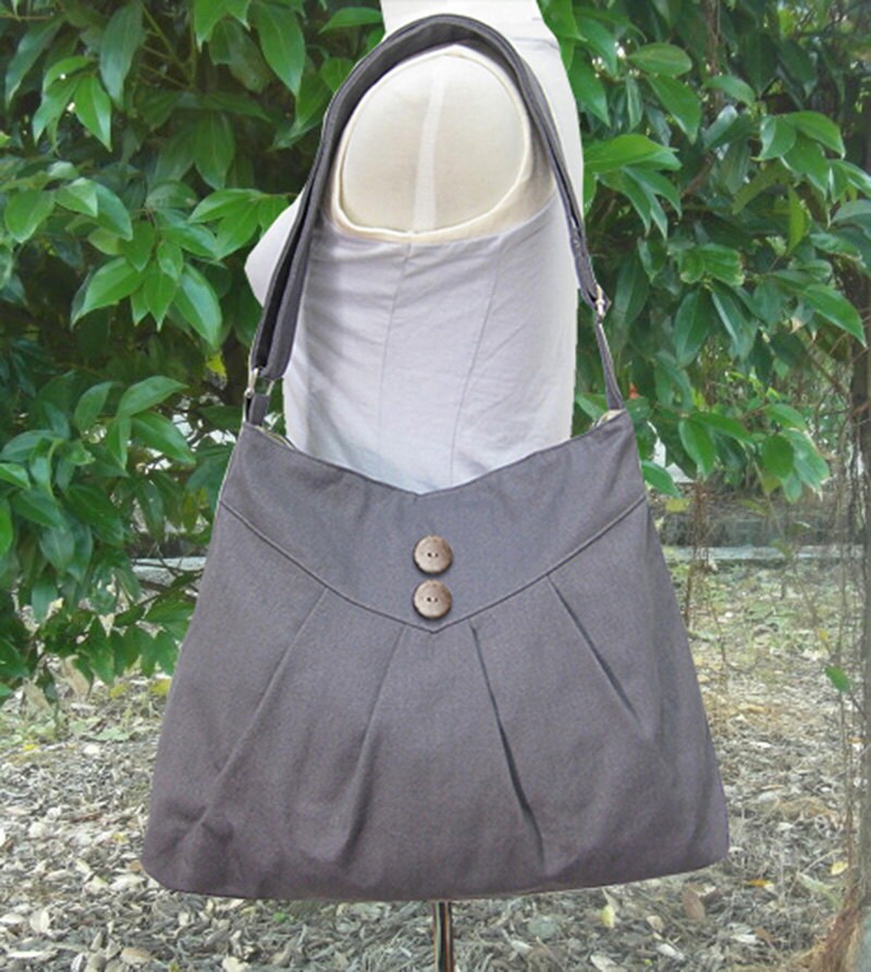 Gray canvas messenger bag women shoulder bag crossbody bag