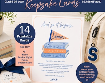 Class of 2027 Senior Keepsake | Monthly 27th Letters | Printable PDF Bundle + 50 Bonus Gift Ideas