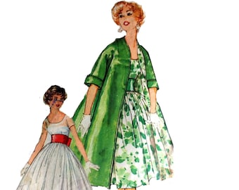 1950s Evening Gown Pattern, Scoop Neckline, Kimono Sleeves, Bust 36, Size 16, Simplicity 2917, Vintage Sewing Pattern